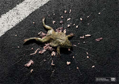 Печатная реклама "Лягушка", бренд: Tamiya Assembly Toys, агентство: Creative Juice/G1