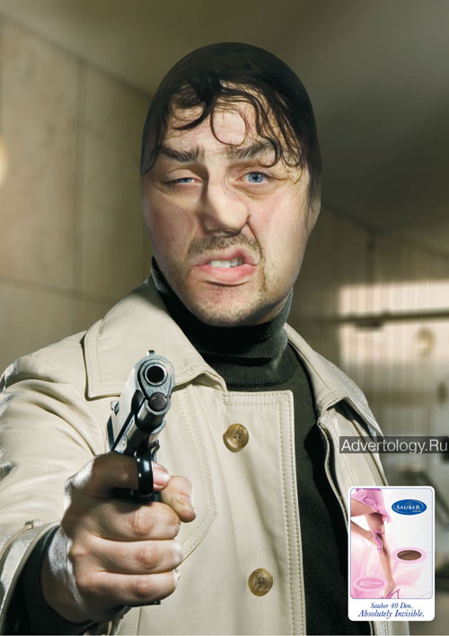 Печатная реклама "Absolutely Invisible", бренд: Sauber Stockings, агентство: McCann Erickson Italia S.r.l.