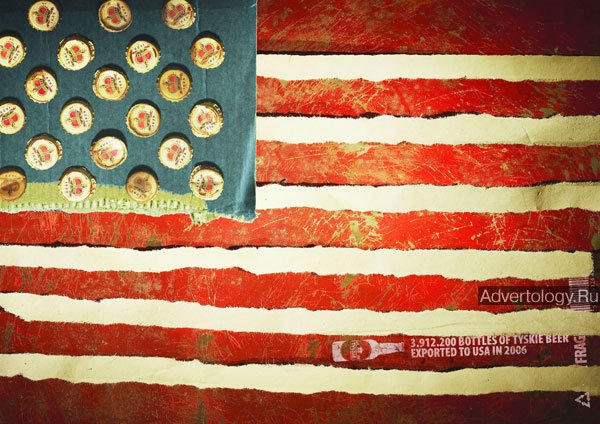 Печатная реклама "United States", бренд: Tyskie beer, агентство: DDB Warszawa