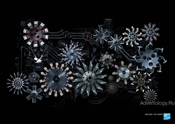 Печатная реклама "Finance", бренд: France 24, агентство: Marcel Paris