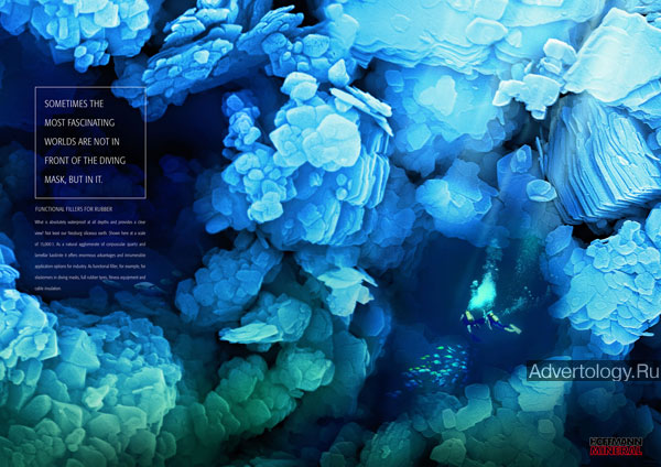 Печатная реклама "World of Minerals 3", бренд: Hoffmann Mineral, агентство: Serviceplan München/Hamburg