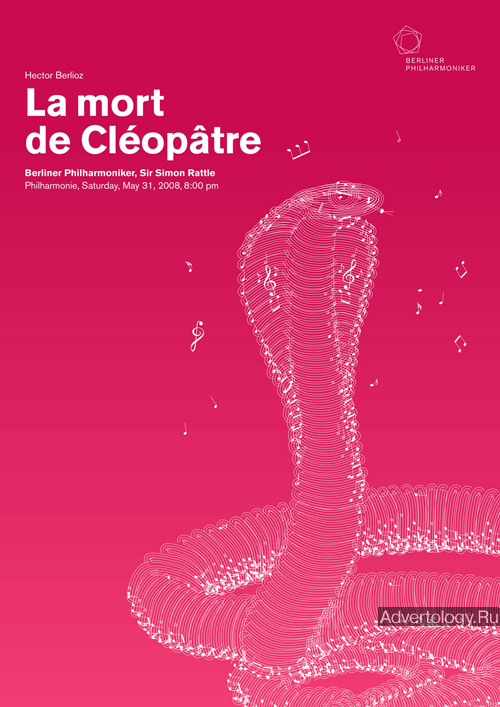 Печатная реклама "La mort de Cleopatre", бренд: Berliner Philharmoniker, агентство: Scholz & Friends Berlin GmbH