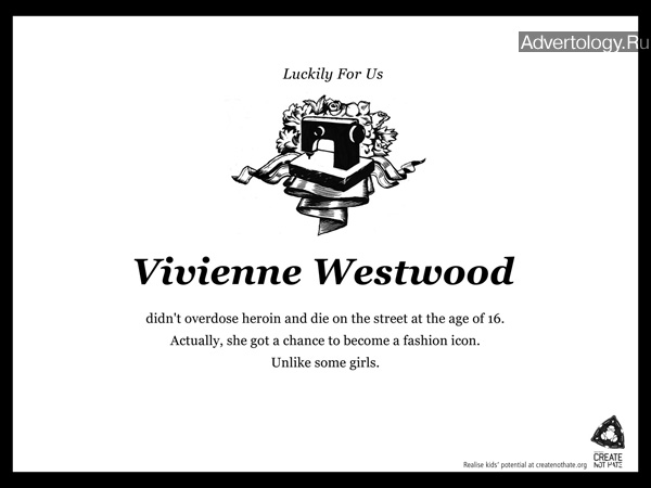 Печатная реклама "Vivienne", бренд: Create Not Hate