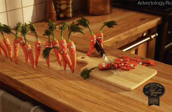 Печатная реклама "Carrots", бренд: Ristorante Cantina, агентство: Euro RSCG Zürich