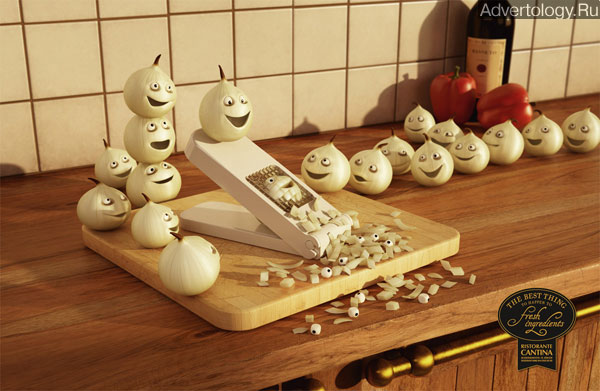 Печатная реклама "Onion", бренд: Ristorante Cantina, агентство: Euro RSCG Zürich