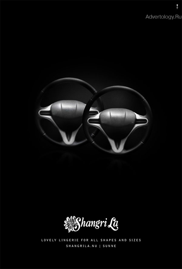 Печатная реклама "Steering wheels", бренд: Shangri La Lingerie, агентство: the others